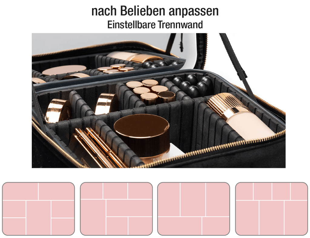 Beauty Bag mit Spiegel und Pinselhalter – DESI'GN MADE