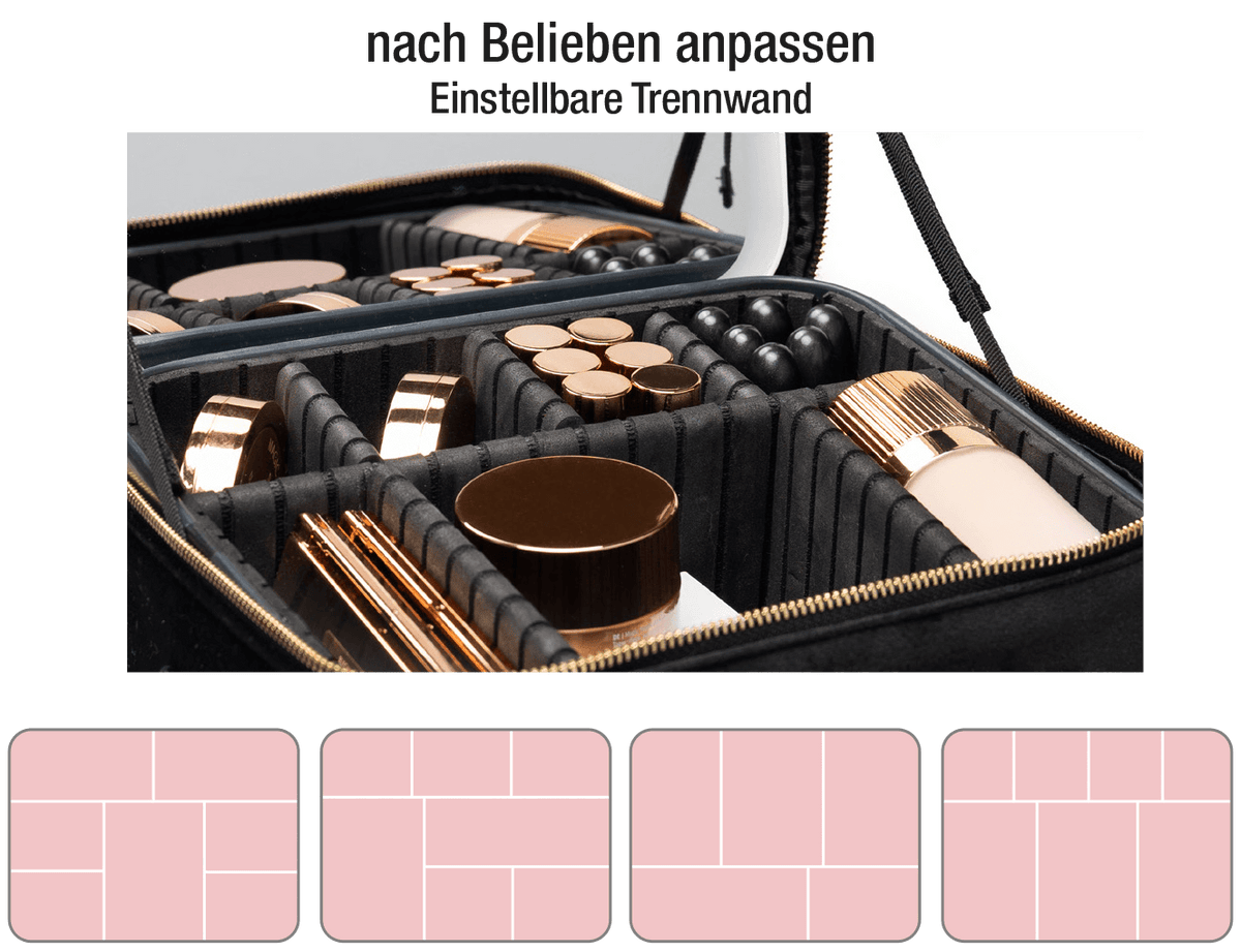 Beauty Bag mit Spiegel und Pinselhalter – DESI'GN MADE