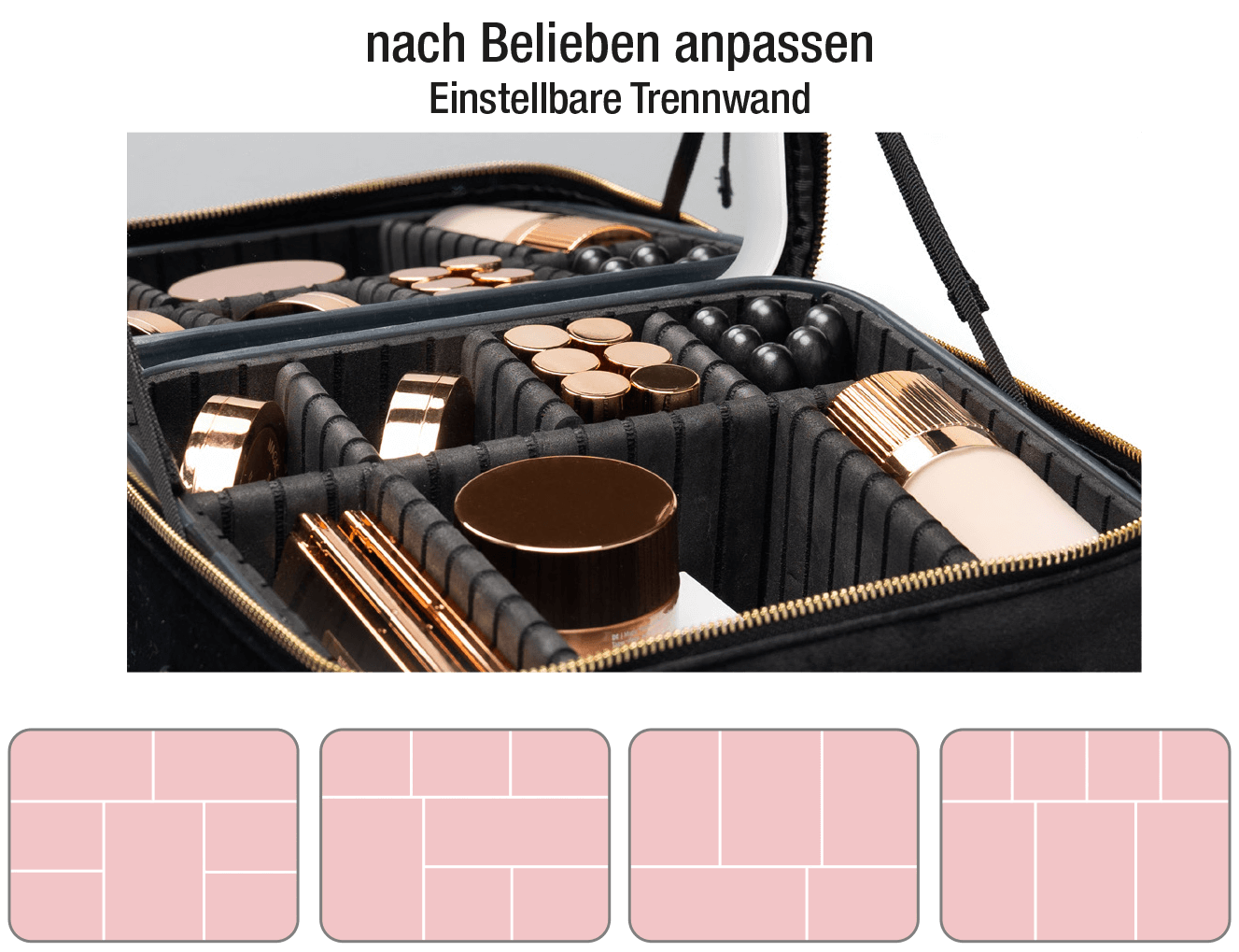 Beauty Bag mit Spiegel und Pinselhalter – DESI'GN MADE